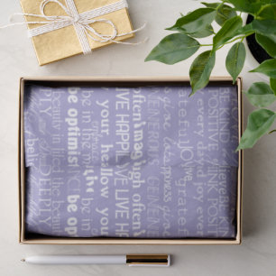 Purple White Inspirational Words Christmas Tissue Paper