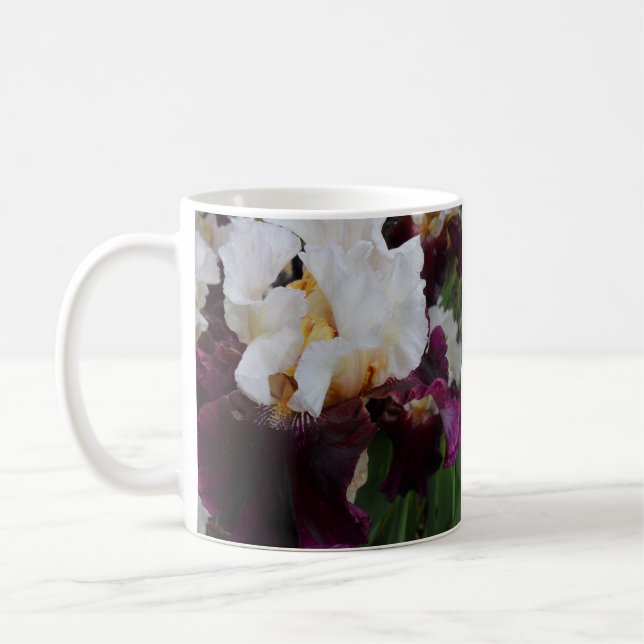 Purple & White Iris Mug (Left)