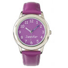 Purple & White Kid's Watch, Purple Strap