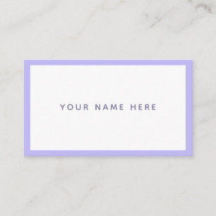 Purple White Minimal Pastel Lavender  Business Card