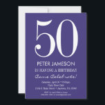 Purple & White Modern Adult Birthday Invitations<br><div class="desc">A simple and modern purple and white birthday invitation for milestone or any age birthday.  This invite is for any age including milestones: 18th 21st 30th 35th 40th 45th 50th 55th 60th 65th 70th 75th 80th 85th 90th</div>