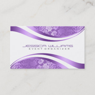 Purple & White Modern geometric Design Business Card