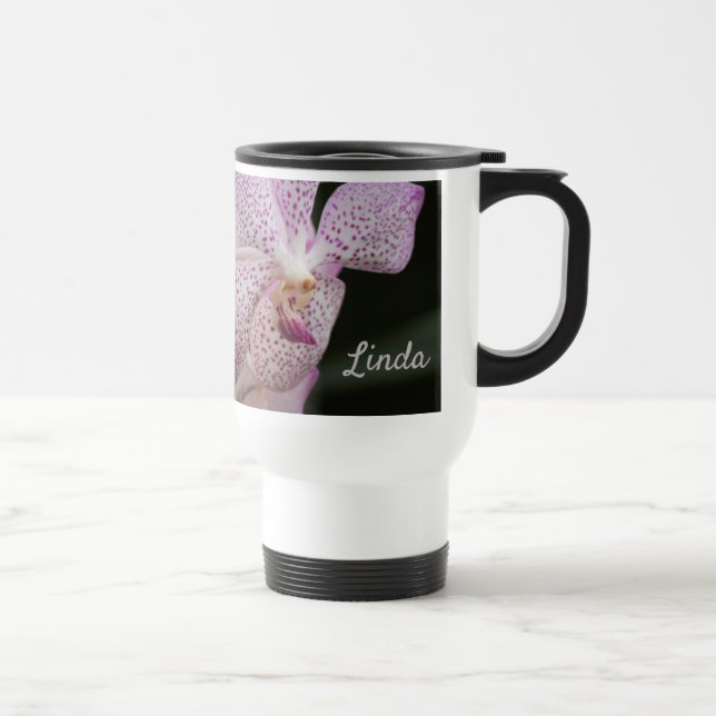 Purple White Orchid Travel Mug (Right)