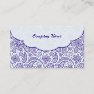 Purple & White Ornate Paisley Pattern Business Card
