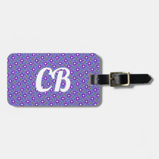 Purple White Pattern Luggage Tag