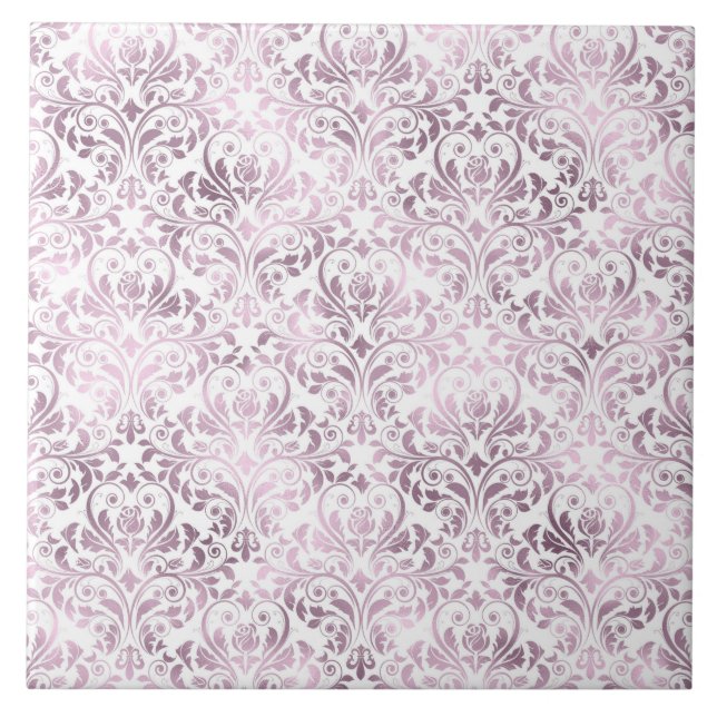 PURPLE WHITE PATTERN Tile (Front)
