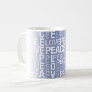 Purple White Peace Love Coffee Mug
