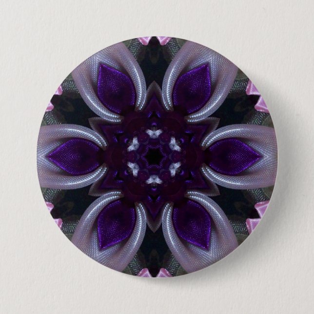 ~ Purple White Pink Green BLING ~ Button (Front)