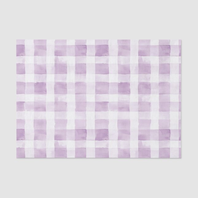 Purple White Plaid Stripes  Tissue Paper (Front)