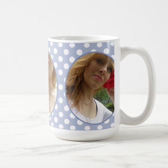 Purple White Polka-dot Framed: Photo Mug (Right)