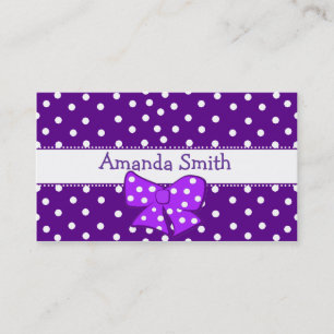Purple & White Polka Dot Girl's Play Date Card