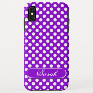 Purple White Polka Dot Pattern  iPhone XS Max Case
