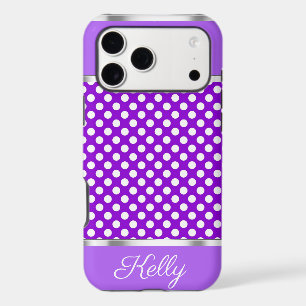 Purple White Polka Dot Pattern iPhone XS Max Case