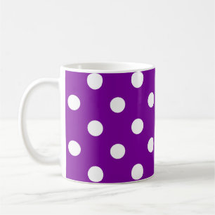 Purple White Polka Dots Design Coffee Mug