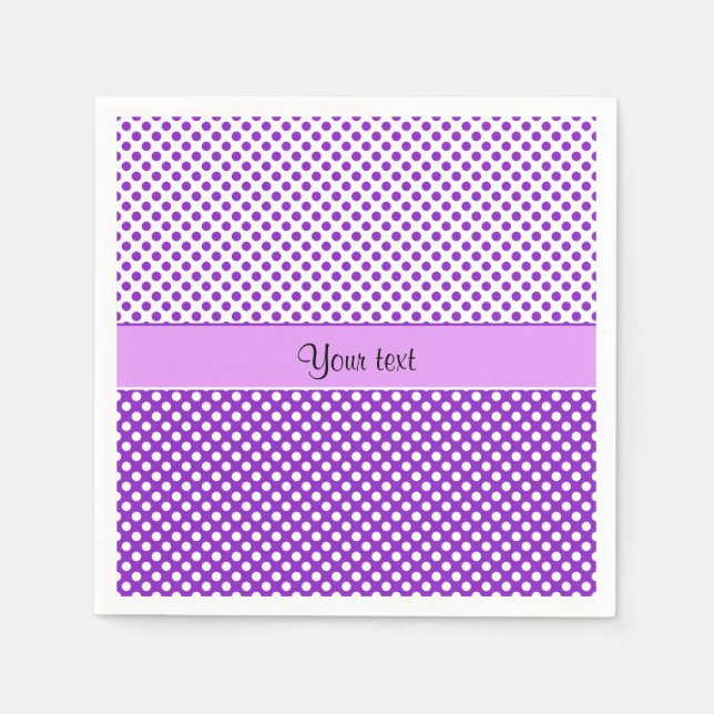 Purple & White Polka Dots Napkin (Front)