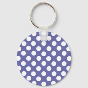 purple white polka dots periwinkle key ring
