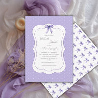 Purple White Polkadots Elegant Bridal Shower