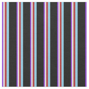 Purple, White, Red, Sky Blue, and Black Coloured Fabric