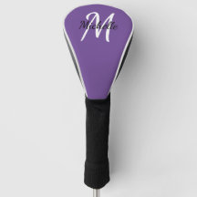Purple & White Simple Monogram Classic Trendy