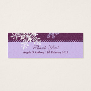 Purple White Snowflake Winter Wedding Favour Tags
