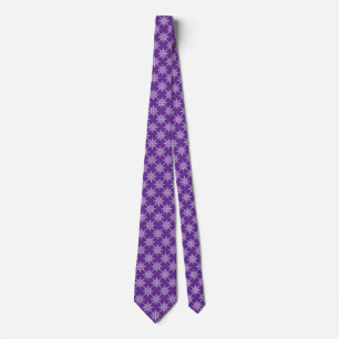 Purple White Snowflakes Winter Holidays Christmas Tie