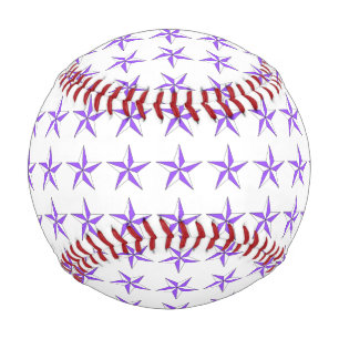 Purple White Stars Baseball