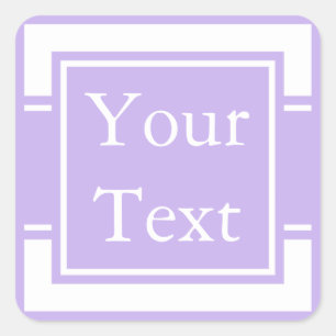 Purple & White Sticker or Label w/ Custom Text