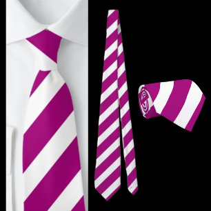 Purple White Striped Pattern          Tie