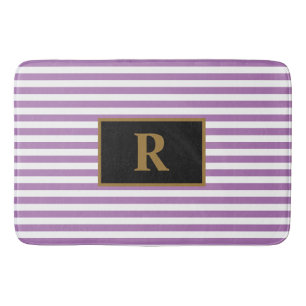 Purple/White Stripes Bath Mat