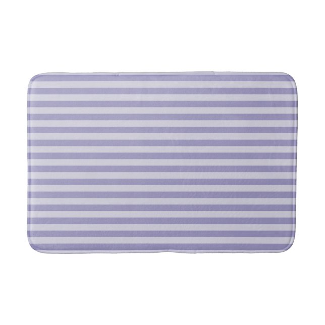 Purple White Stripes Seamless Pattern Bath Mat (Front)