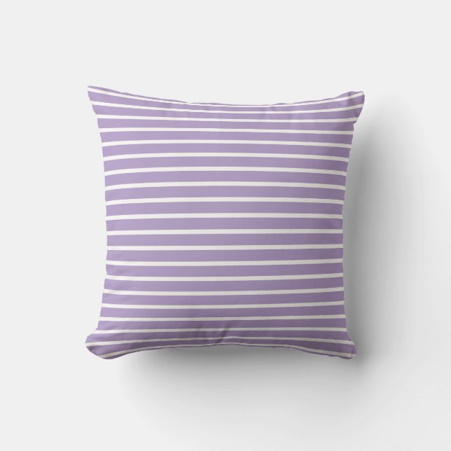 Purple White Stripes Seamless Pattern Cushion (Front)