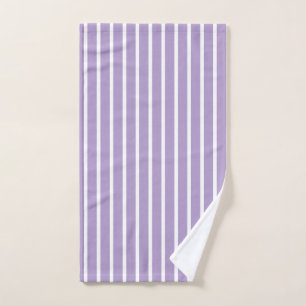 Purple White Stripes Seamless Pattern Hand Towel