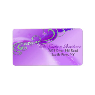 Purple & White Swirl Christmas Address Label