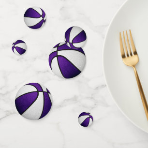 purple white team colours basketball party confetti