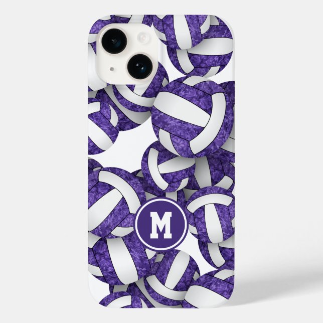 Purple white team colours girly volleyballs Case-Mate iPhone case (Back)
