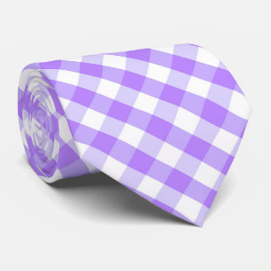 Purple white tiled pattern tie