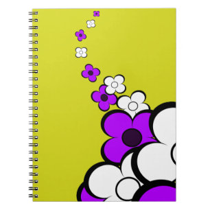 Purple White Yellow Flowers Notebook