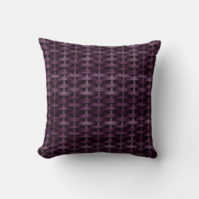 Purple wicker retro graphic design cushion (Front)