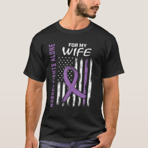 Purple Wife Alzheimers Awareness Flag Dementia Hus T-Shirt