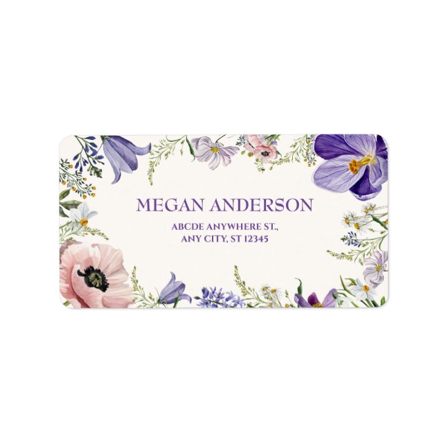 Purple wild floral  label (Front)