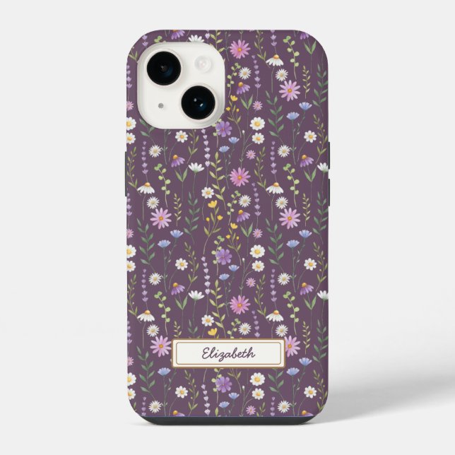 Purple Wild Flowers iPhone Case (Back)