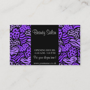Purple Wild Hearts Design Business Card