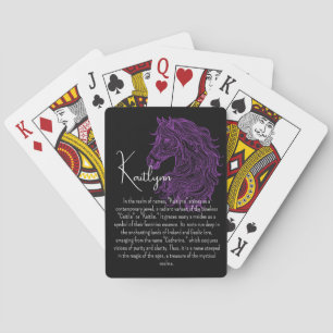 Purple Wild Horse Name Playing Cards
