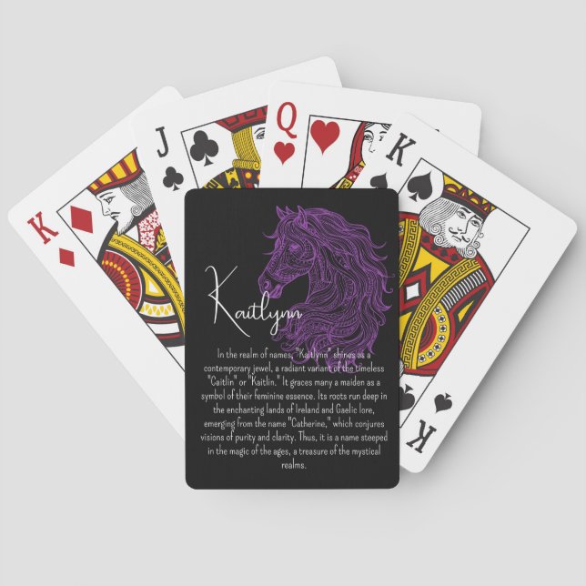 Purple Wild Horse Name Playing Cards (Back)