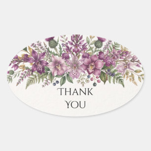 Purple Wild Orchid Bouquet Wedding Sticker