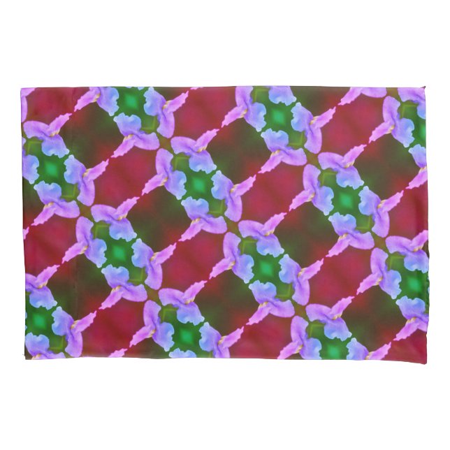 Purple Wild Orchid Flower Abstract Pattern  Pillowcase (Front)