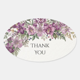 Purple Wild Orchid Meadow Wedding Sticker