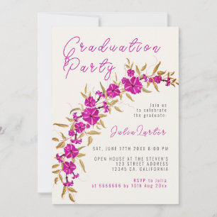 Purple Wild Trumpet Vine Flower Garden Wedding Invitation