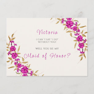 Purple Wild Trumpet Vine Flower Garden Wedding Menu