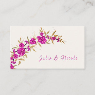Purple Wild Trumpet Vine Flower Garden Wedding Place Card
